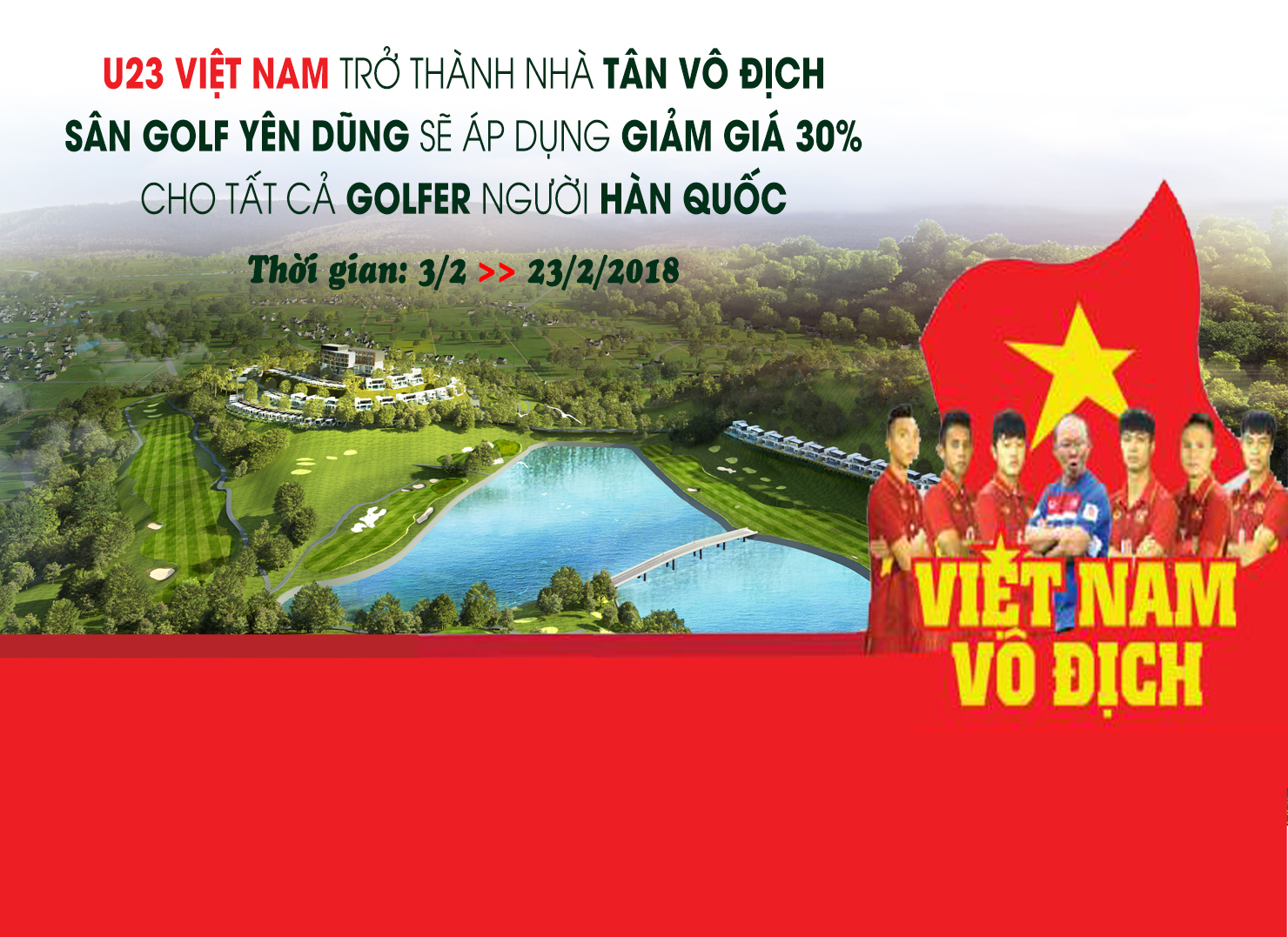 Chung kết U23 Châu Á – Chảo lửa sân golf Yên Dũng đã sẵn sàng